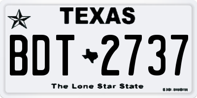 TX license plate BDT2737