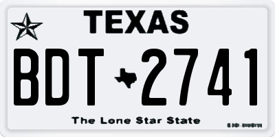 TX license plate BDT2741