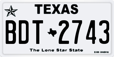 TX license plate BDT2743