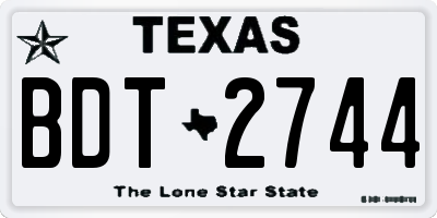 TX license plate BDT2744
