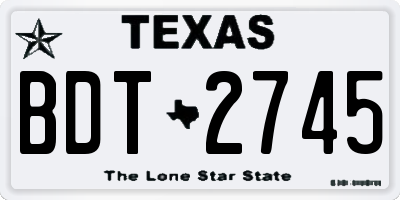 TX license plate BDT2745