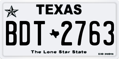 TX license plate BDT2763