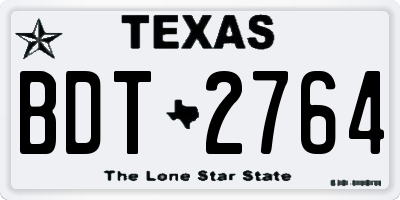TX license plate BDT2764