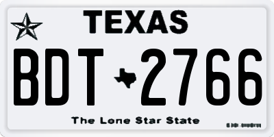 TX license plate BDT2766