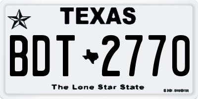 TX license plate BDT2770