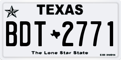 TX license plate BDT2771