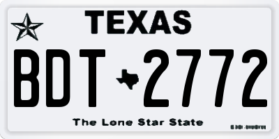 TX license plate BDT2772