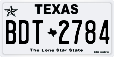 TX license plate BDT2784