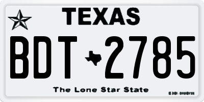 TX license plate BDT2785