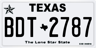 TX license plate BDT2787