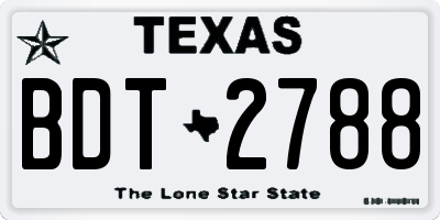 TX license plate BDT2788