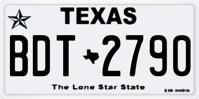 TX license plate BDT2790
