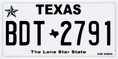 TX license plate BDT2791