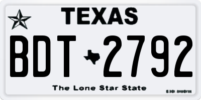 TX license plate BDT2792