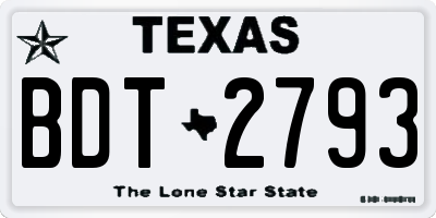 TX license plate BDT2793