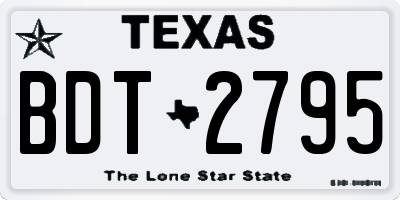 TX license plate BDT2795