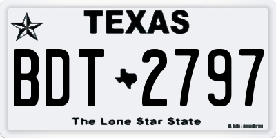 TX license plate BDT2797