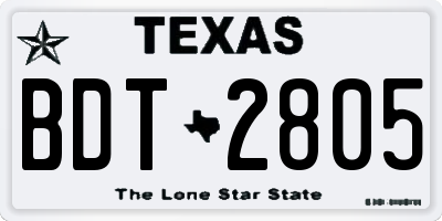 TX license plate BDT2805
