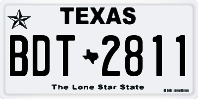 TX license plate BDT2811