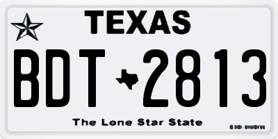 TX license plate BDT2813