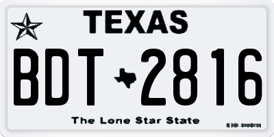 TX license plate BDT2816