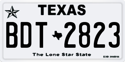 TX license plate BDT2823