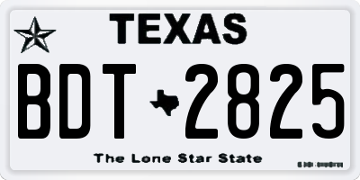 TX license plate BDT2825