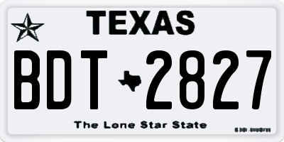 TX license plate BDT2827