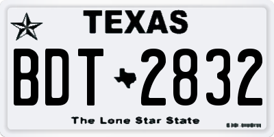 TX license plate BDT2832