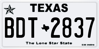 TX license plate BDT2837