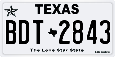 TX license plate BDT2843