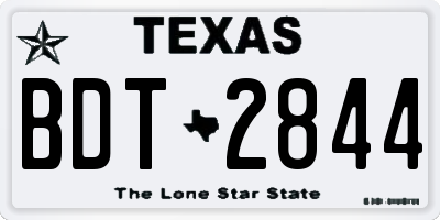 TX license plate BDT2844
