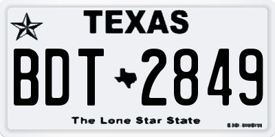 TX license plate BDT2849