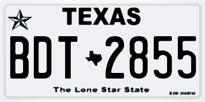 TX license plate BDT2855