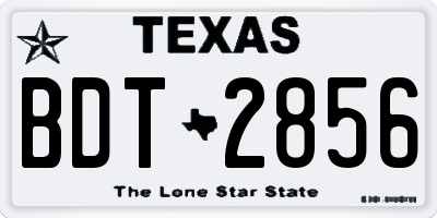 TX license plate BDT2856