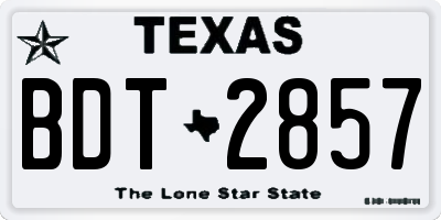 TX license plate BDT2857