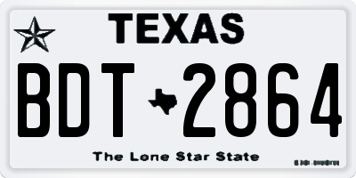 TX license plate BDT2864