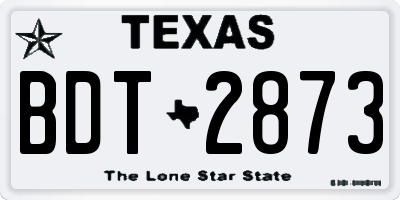 TX license plate BDT2873