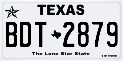 TX license plate BDT2879