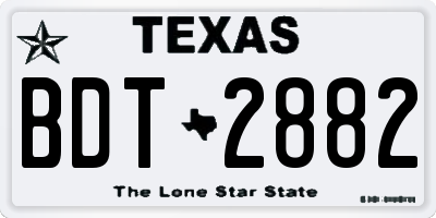 TX license plate BDT2882