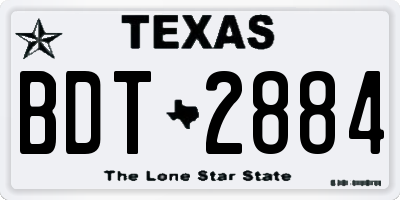 TX license plate BDT2884