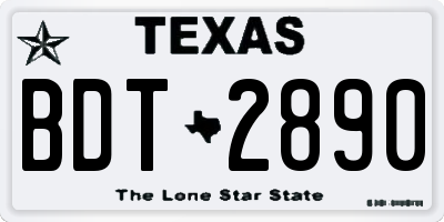 TX license plate BDT2890