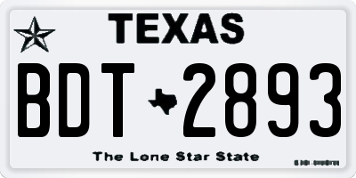 TX license plate BDT2893