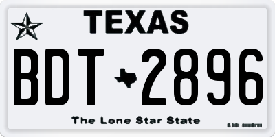 TX license plate BDT2896