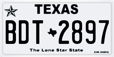TX license plate BDT2897