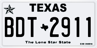 TX license plate BDT2911