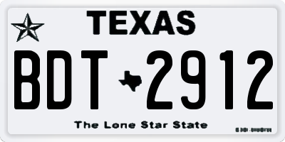 TX license plate BDT2912