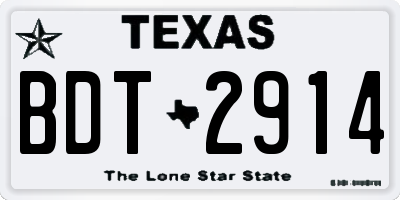 TX license plate BDT2914
