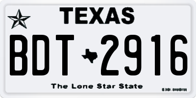 TX license plate BDT2916