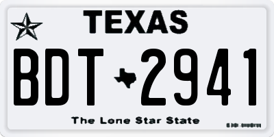 TX license plate BDT2941